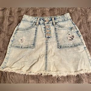 Justice girls distressed denim skirt/skort. Size 12